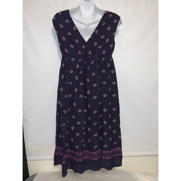 Anna Sui Smocked Cottage-core Purple Dress W/ Pockets Size 2 - Picture 3 of 9